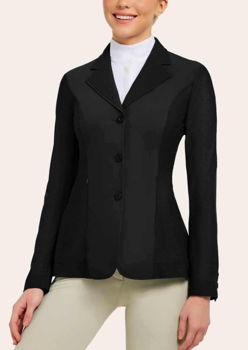 R.J. Classics Harmony Mesh Show Coat Blazer Riding Equestrian Black 18R Junior